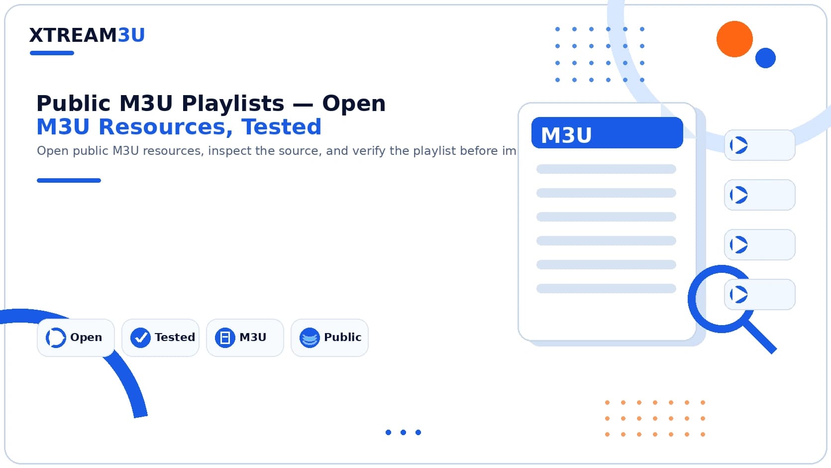 Public M3U playlists — illustrated directory cover