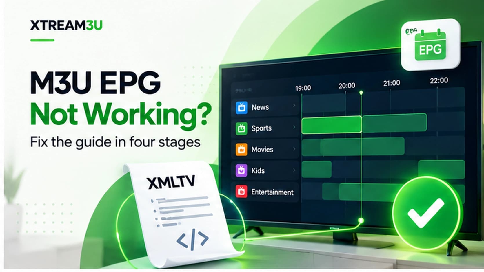 M3U EPG not working? Fix the guide in four stages — illustrated guide cover